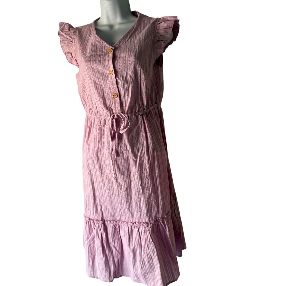 PatPat Pink Ruffle Sleeve Cotton Midi Dress Size S New with Tags Cottagecore